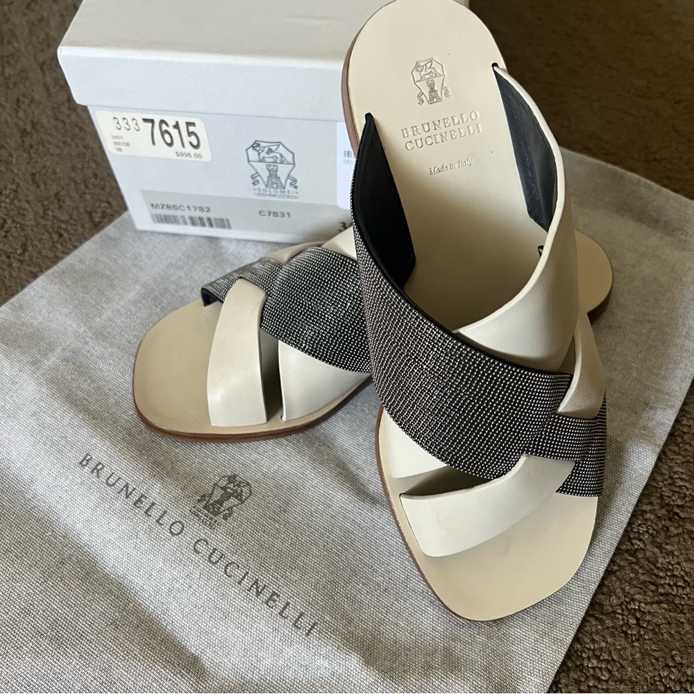 Brunello Cucinelli Monili Cross Slides